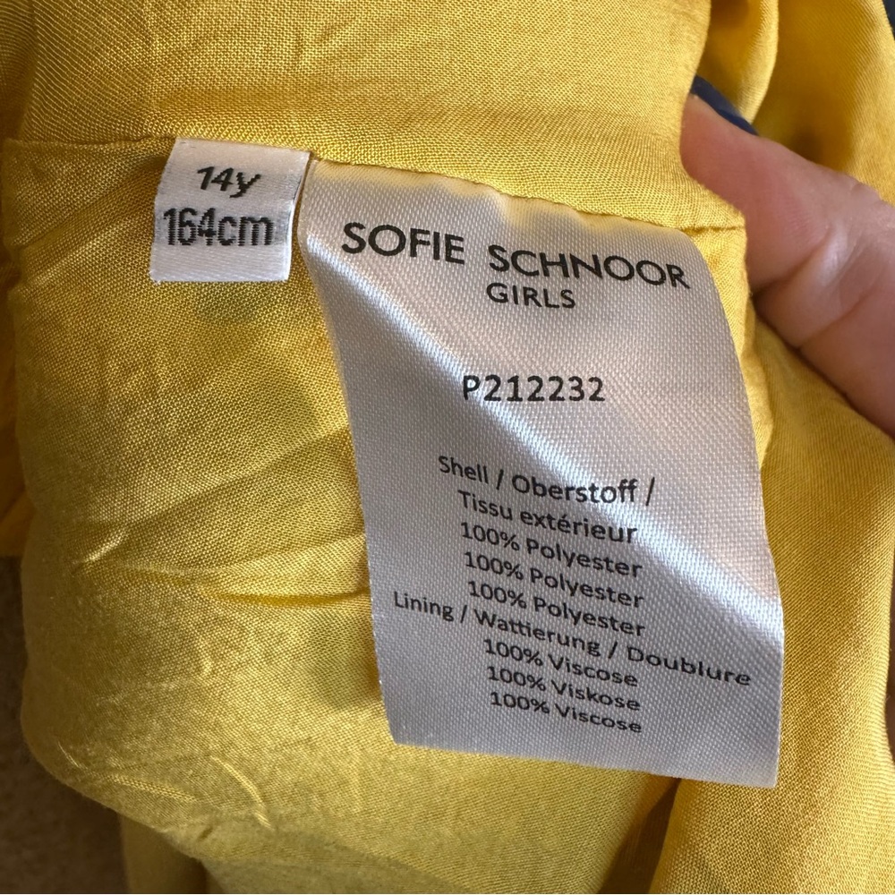 Sofie Schnoor Girls Yellow Floral Midi Dress Size 14Y‎ Tiered Short Sleeve - Picture 7 of 13